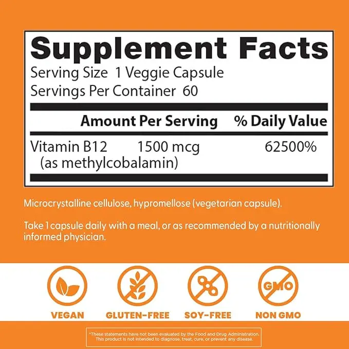 Doctor’s Best Fully Active B12 (Methylcobalamin) – 1500 mcg